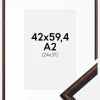 Ramme Horndal Valnød 42x59,4 cm (A2) - Passepartout Hvid 25x38 cm