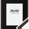 Ramme Horndal Valnød 35x50 cm - Passepartout Sort 9x12 inches