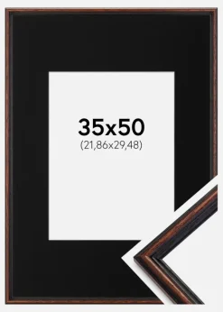 Ramme Horndal Valnød 35x50 cm - Passepartout Sort 9x12 inches