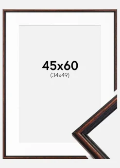 Ramme Horndal Valnød 45x60 cm - Passepartout Hvid 35x50 cm