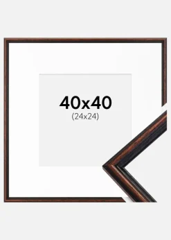 Ramme Horndal Valnød 40x40 cm - Passepartout Hvid 25x25 cm