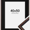 Ramme Horndal Valnød 40x50 cm - Passepartout Sort 12x16 inches
