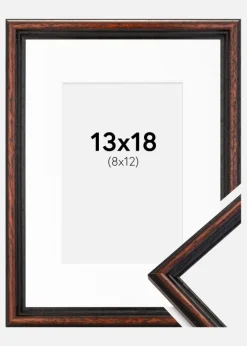 Ramme Horndal Valnød 13x18 cm - Passepartout Hvid 9x13 cm
