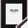 Ramme Horndal Valnød 35x50 cm - Passepartout Sort 24x30 cm