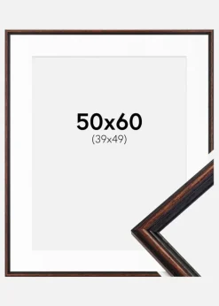 Ramme Horndal Valnød 50x60 cm - Passepartout Hvid 40x50 cm