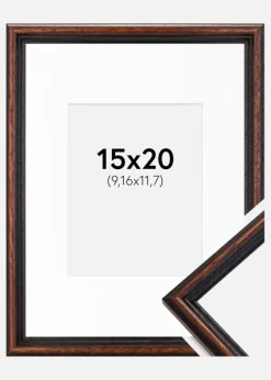 Ramme Horndal Valnød 15x20 cm - Passepartout Hvid 4x5 inches