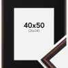 Ramme Horndal Valnød 40x50 cm - Passepartout Sort 27x35 cm