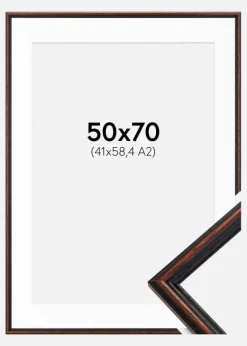 Ramme Horndal Valnød 50x70 cm - Passepartout Hvid 42x59,4 cm (A2)