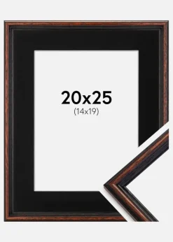 Ramme Horndal Valnød 20x25 cm - Passepartout Sort 15x20 cm