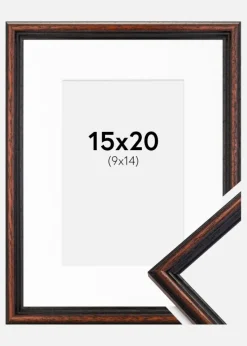 Ramme Horndal Valnød 15x20 cm - Passepartout Hvid 10x15 cm