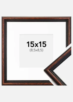 Ramme Horndal Valnød 15x15 cm - Passepartout Hvid 9x9 cm