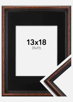 Ramme Horndal Valnød 13x18 cm - Passepartout Sort 10x12 cm