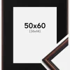 Ramme Horndal Valnød 50x60 cm - Passepartout Sort 35x45 cm