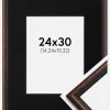 Ramme Horndal Valnød 24x30 cm - Passepartout Sort 6x8 inches