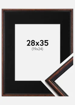 Ramme Horndal Valnød 28x35 cm - Passepartout Sort 20x25 cm