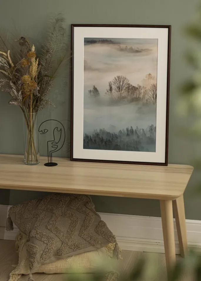 Ramme Horndal Valnød 20x25 cm - Passepartout Hvid 5x7 inches