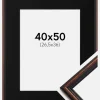 Ramme Horndal Valnød 40x50 cm - Passepartout Sort 27,5x37 cm
