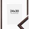 Ramme Horndal Valnød 24x30 cm - Passepartout Hvid 6x8 inches