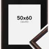 Ramme Horndal Valnød 50x60 cm - Passepartout Sort 37x46 cm