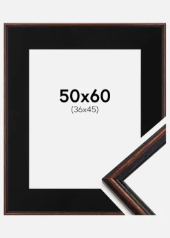 Ramme Horndal Valnød 50x60 cm - Passepartout Sort 37x46 cm