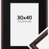 Ramme Horndal Valnød 30x40 cm - Passepartout Sort 8x12 inches