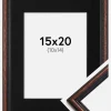 Ramme Horndal Valnød 15x20 cm - Passepartout Sort 11x15 cm