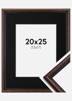Ramme Horndal Valnød 20x25 cm - Passepartout Sort 14x18 cm