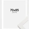 Ramme hvid træ 70x85 cm - Passepartout Hvid 60x75 cm