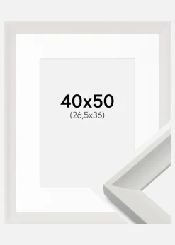 Ramme Öjaren Hvid 40x50 cm - Passepartout Hvid 27,5x37 cm