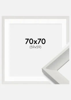 Ramme Öjaren Hvid 70x70 cm - Passepartout Hvid 60x60 cm