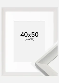 Ramme Öjaren Hvid 40x50 cm - Passepartout Hvid 27x35 cm