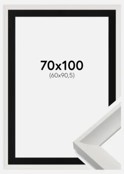 Ramme Öjaren Hvid 70x100 cm - Passepartout Sort 61x91,5 cm