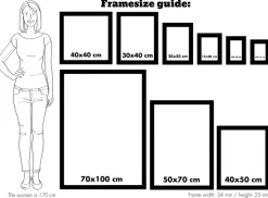 Ramme Öjaren Hvid 70x100 cm - Passepartout Sort 61x91,5 cm