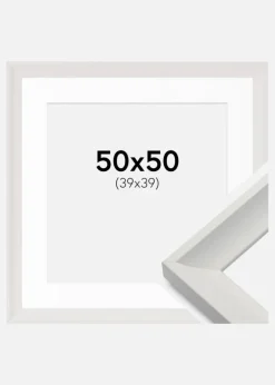 Ramme Öjaren Hvid 50x50 cm - Passepartout Hvid 40x40 cm