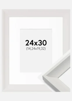Ramme Öjaren Hvid 24x30 cm - Passepartout Hvid 6x8 inches