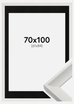 Ramme Öjaren Hvid 70x100 cm - Passepartout Sort 62x85 cm