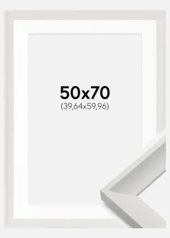 Ramme Öjaren Hvid 50x70 cm - Passepartout Hvid 16x24 inches