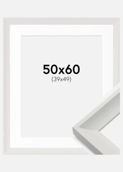 Ramme Öjaren Hvid 50x60 cm - Passepartout Hvid 40x50 cm