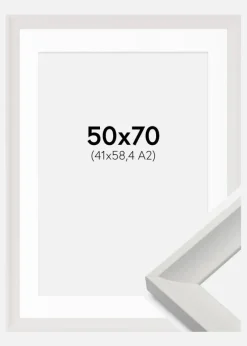 Ramme Öjaren Hvid 50x70 cm - Passepartout Hvid 42x59,4 cm (A2)