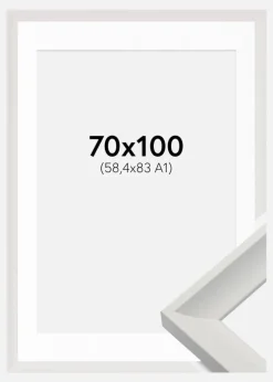 Ramme Öjaren Hvid 70x100 cm - Passepartout Hvid 59,4x84 cm (A1)