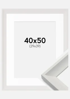 Ramme Öjaren Hvid 40x50 cm - Passepartout Hvid 30x40 cm