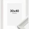 Ramme Öjaren Hvid 30x40 cm - Passepartout Hvid 20x30 cm