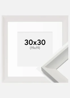 Ramme Öjaren Hvid 30x30 cm - Passepartout Hvid 20x20 cm