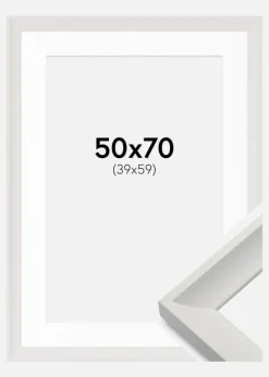 Ramme Öjaren Hvid 50x70 cm - Passepartout Hvid 40x60 cm