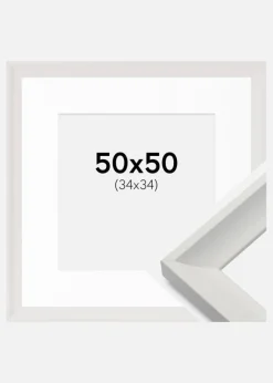 Ramme Öjaren Hvid 50x50 cm - Passepartout Hvid 35x35 cm