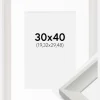Ramme Öjaren Hvid 30x40 cm - Passepartout Hvid 8x12 inches