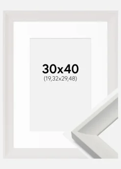 Ramme Öjaren Hvid 30x40 cm - Passepartout Hvid 8x12 inches