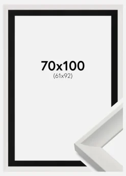 Ramme Öjaren Hvid 70x100 cm - Passepartout Sort 62x93 cm