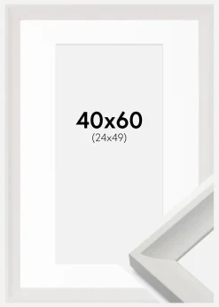 Ramme Öjaren Hvid 40x60 cm - Passepartout Hvid 25x50 cm