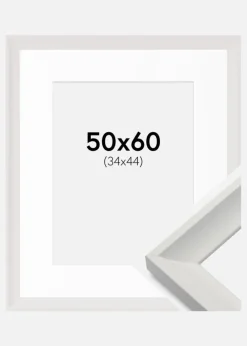 Ramme Öjaren Hvid 50x60 cm - Passepartout Hvid 35x45 cm